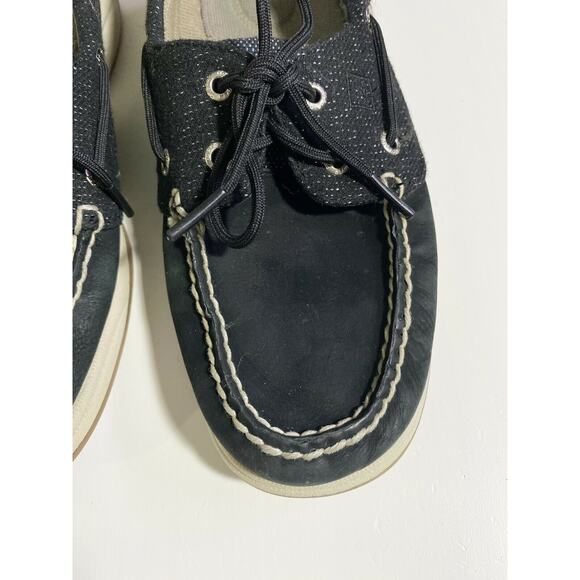 black sperrys top siders classic non slip boat shoes - Picture 8 of 10
